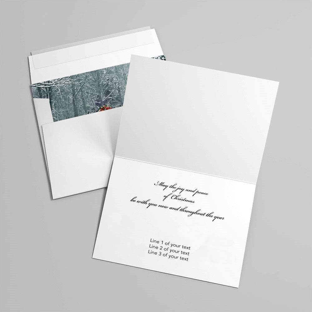 Joyful Crossings - Christmas Cards | 25 Standard Greeting Cards with Your Custom Message and Envelopes | Printed in the USA