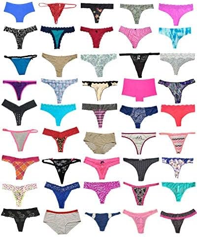 Variety of Womens Underwear Pack T-Back Thong Bikini Hipster Briefs Cotton Lace Panties - Image 6