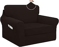 Vista 31 de Easy-Going Juego de funda elástica para sofá de 7 piezas, lavable, para 3 cojines de respaldo y asiento, funda antideslizante para sofá, protector