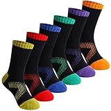 SeeyAN Kids Socks Boys Crew Athletic Half Cushioned Cotton Sport Running Breathable Socks 6 Pairs (6 Pairs Black, 9-12 Years)