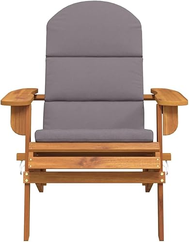 Miniatura 5 de Adirondack Outdoor Folding Chair Solid Acacia Wood 33.1x29.5x35.4 in Brown Oiled Finish Foldable Portable Patio Seating for Garden Deck Camping