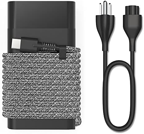 New Slim HP 65W USB-C Power Adapter Fit hp Spectre x360 Charger,Dell Latitude 7275 7370 5420 XPS 13 9250 9360 9365 9370 9380 9550 Chromebook 3100 3400 Fast Charging Type C Travel Laptop Power Adapter