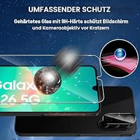 Lutree für Panzerglas für Samsung Galaxy A26 5G Schutzfolie, 2+2 Stück Schutzglas + Kameraschutz Folie (Schwarz), 9H Härte HD Displayschutz Anti- Kratzer Bläschenfrei Displayfolie – Ansicht 2