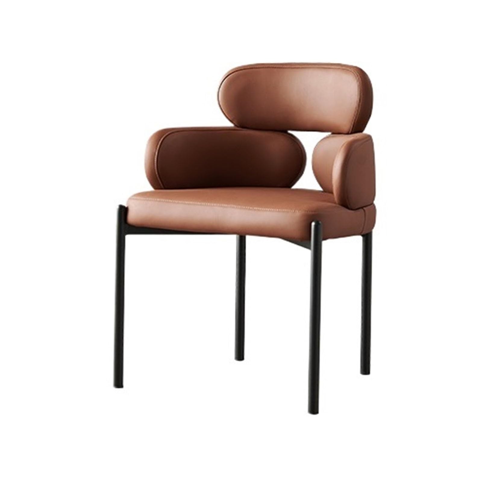 Siège confortable orange de style mid-century moderne avec dossier et accoudoirs