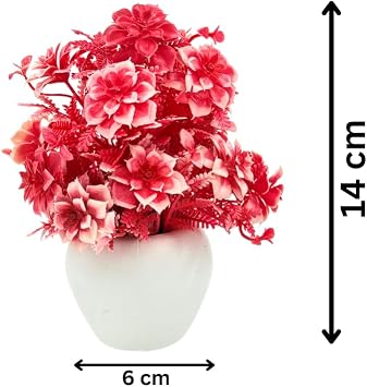 Rustic Reverie Flowers Artificial Wild Plant with Pot Showcase Decoration Plants Flowers | Fake Plant | Artificial Plants for Home Decor Office Gifting Plants Decorative (Pack of 2) (RV-AP12)