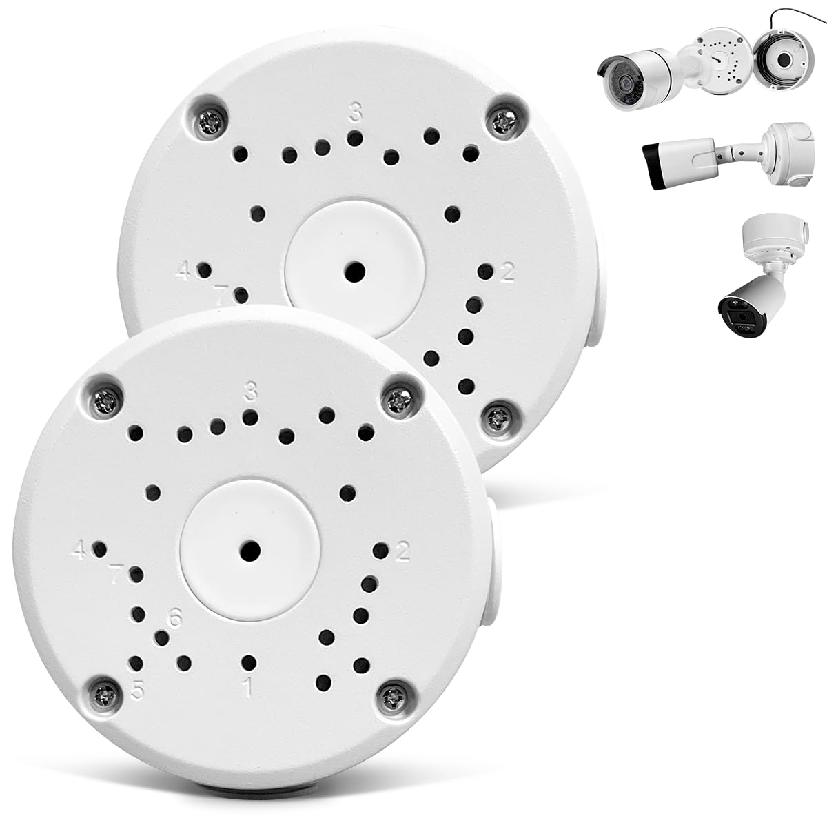 Metal Aluminum Waterproof Junction Box Mount Bracket, Universal for Bullet Security Camera Waterproof Hide Cable Junction Boxs Compatible Video Surveillance Cameras