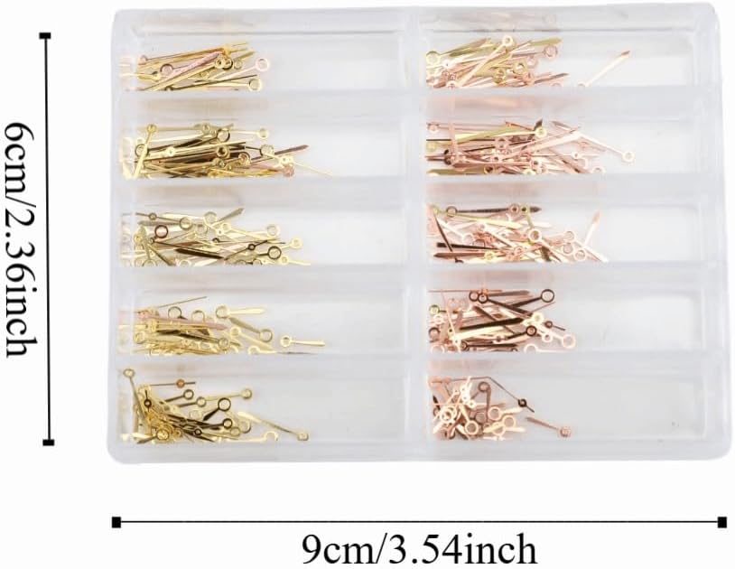 100Pcs Metal Watch Hands Set, Rose Gold Replacement for 2035/PC21/SL68 Quartz Watch Movement Easy Repairs Parts image 2