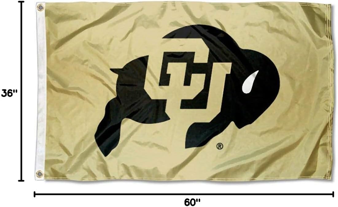 College Flags & Banners Co. Colorado Buffs Flag and USA 3x5 Rectangular Flag Set