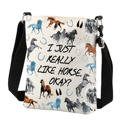 Horse Crossbody Bag Horse Gifts for Horse Lovers Equestrian Gifts Horse Riders Gifts I Just Really Like Horses Shoulder Bag3