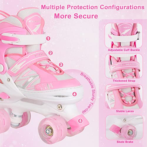 50% Off FYHART Kids Adjustable Roller Skates with Light-Up Wheels - Image 4