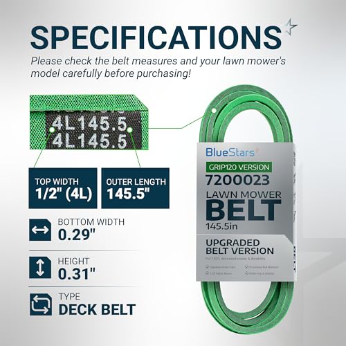Image of [Upgraded Grip120] BlueStars 07200023 Deck Belt | Aramid Cord | 1 /2 x 145.5