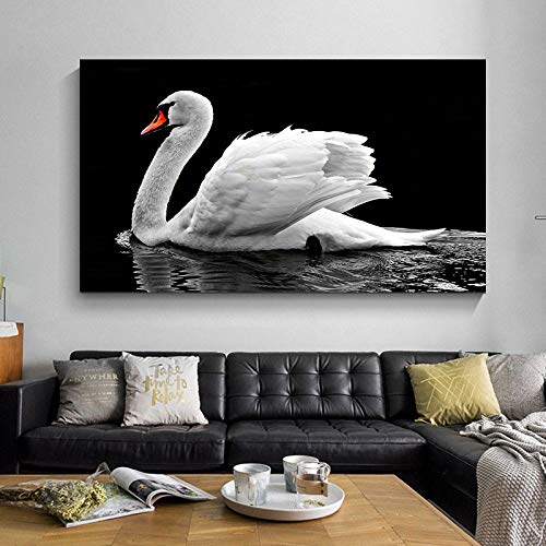 Peinture sur toile du lac des cygnes pour une ambiance de chambre sereine