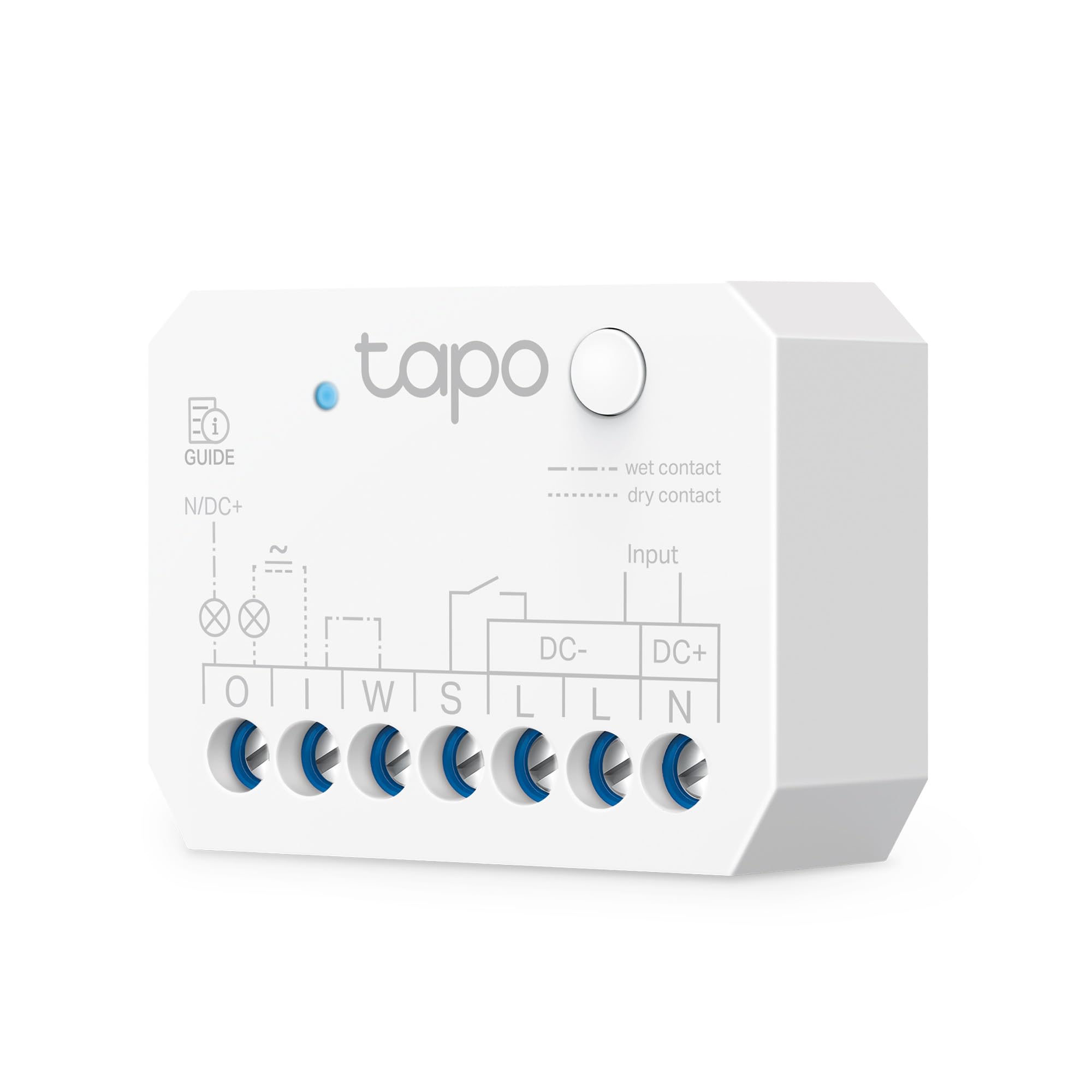 Tapo S110E WLAN und Bluetooth Smart Relaisschalter, Dry/Wet Contact, 1 Kanal, 10A, Lichtschalter, Garagentoröffner, Energieerfassung, Kompatibel Mit Alexa, Matter, Kein Hub Erforderlich