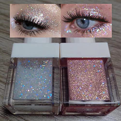 Waterproof Liquid Glitter Eyeshadow Eyeliner Makeup.fairy Eye Shadow Iridescent Pearl Peach Gold Eyeshadow Jewels Liquid Eyeshadow Set.liquid Sparkly Eye Liner Highlight Inner Corner Eye Looks 1#2# #TOP5