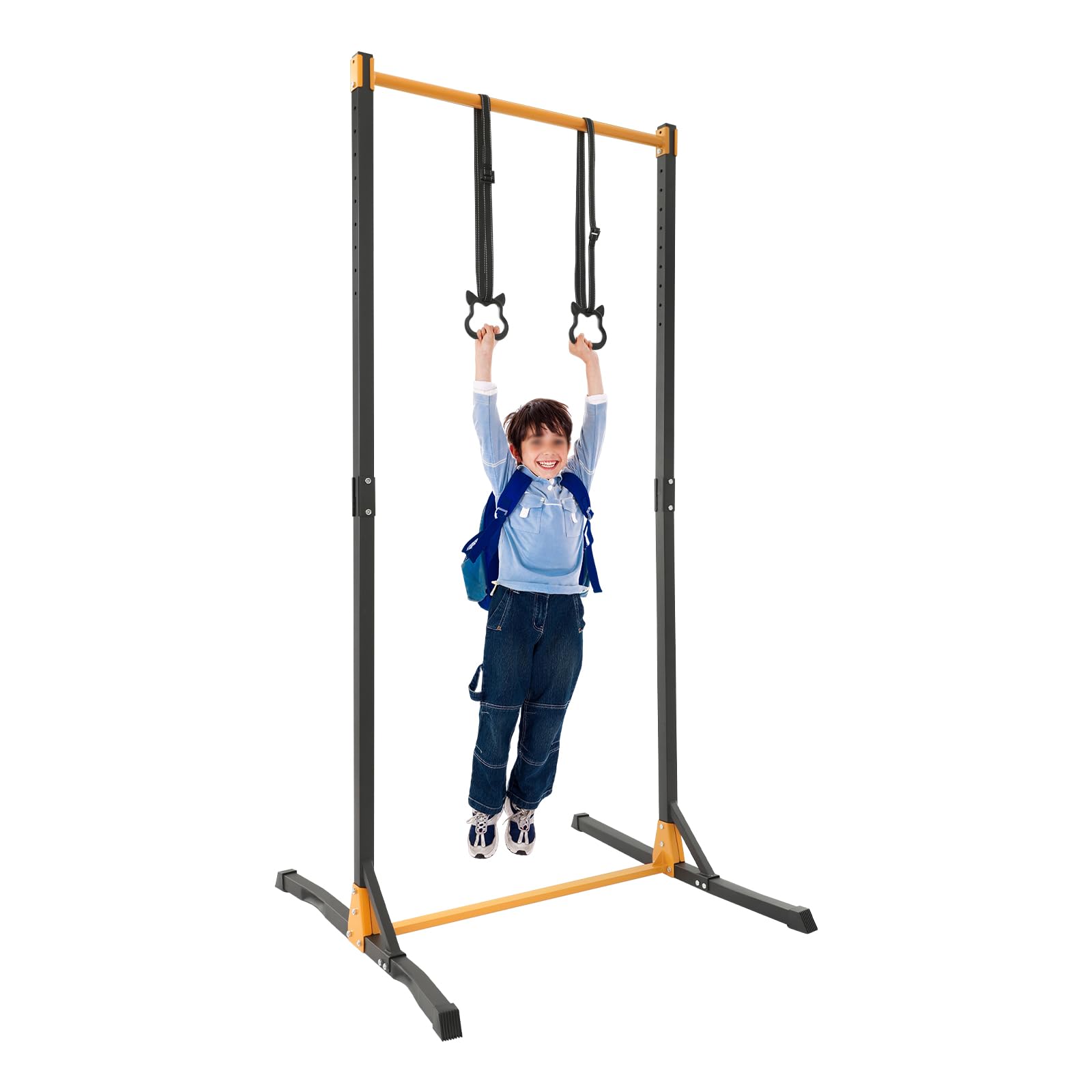 Klimmzugstange Freistehend, Pull up Bar mit Ringe, Verstellbar von 160 bis 215 cm, Klimmzugstange für Krafttraining, Bis zu 400 kg Belastbarkeit