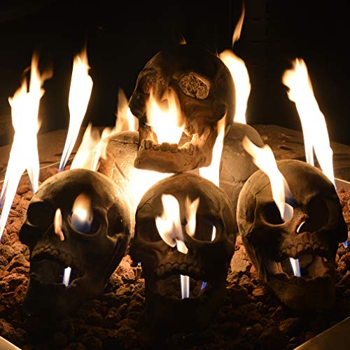 Stanbroil Fire Pits 9" Imitated Human Skull Decoration For Indoors Outdoors Campfire, Fireplace, Halloween Party Decor, 1 Pack - Patent Pending #TOP3