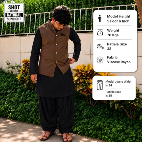 Image of Men's Premium Viscose Rayon Punjabi Patiala Salwar | Traditional Dhoti Style Pant for Men