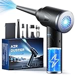 Souffleur Air Comprimé, 100000 TR/Min de Souffleur pc avec Batterie 9000mAh, Bombe Air Sec - Nettoyage PC, Plumeau Air Comprimé à 3 Vitessesavec Lumière LED pour Le Nettoyage de Canapé, Voiture