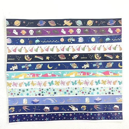 Yubx YUBX-WTYGTK-JP12 Luminous Galaxy Washi Tape Set 12 Rolls Glow In The Dark Decorative Masking Tapes thumb #4