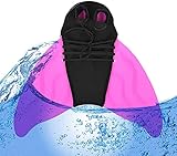Swim Fins for Kids and Adult, Monolithic Mermaid Tail Fins One-Piece Flipper Diving Fins Swimming Training Fins, Mermaid Monofin Tail (Pink, Adult)