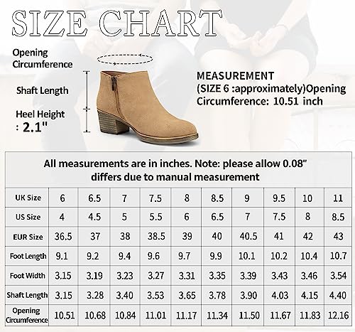 Vepose Women's 9002 Suede Leather Low Booties, Ankle Boots, Camel Brown, Size 10 Us -Low Heel Elegant Boot(Cjy9002 Brown 10) #TOP3