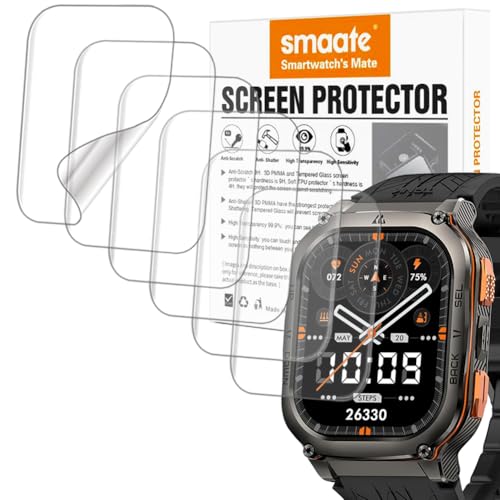 Recopilación de coppel smartwatch disponible en línea para comprar. 46 Smaate - Protector de visualización compatible con KOSPET Tank M3 Ultra y AMAZTIM Military Smart Watch, TPU suave, paquete de 6, cobertura completa, burbuja autorreparable