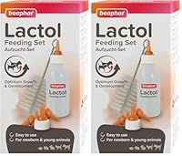 beaphar - Lactol Aufzucht Set - 1 Flasche + 1 Reinigungsbürste + 4 Sauger - Für Hunde, Katzen Und Kleintiere - Hilfestellung Bei Der Nahrungsaufnahme - Spülmaschinenfest (Packung mit 2)