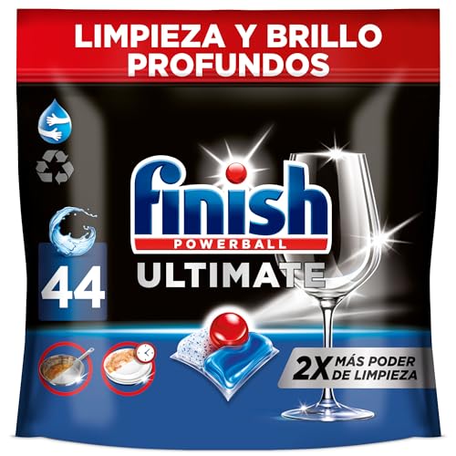 Finish Powerball Ultimate Limpieza y brillo profundos, Pastillas para el lavavajillas, 44 pastillas