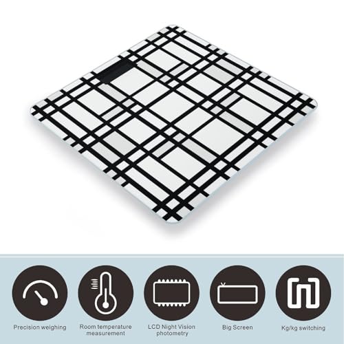 Báscula digital de baño con patrón lineal horizontal miniatura 3