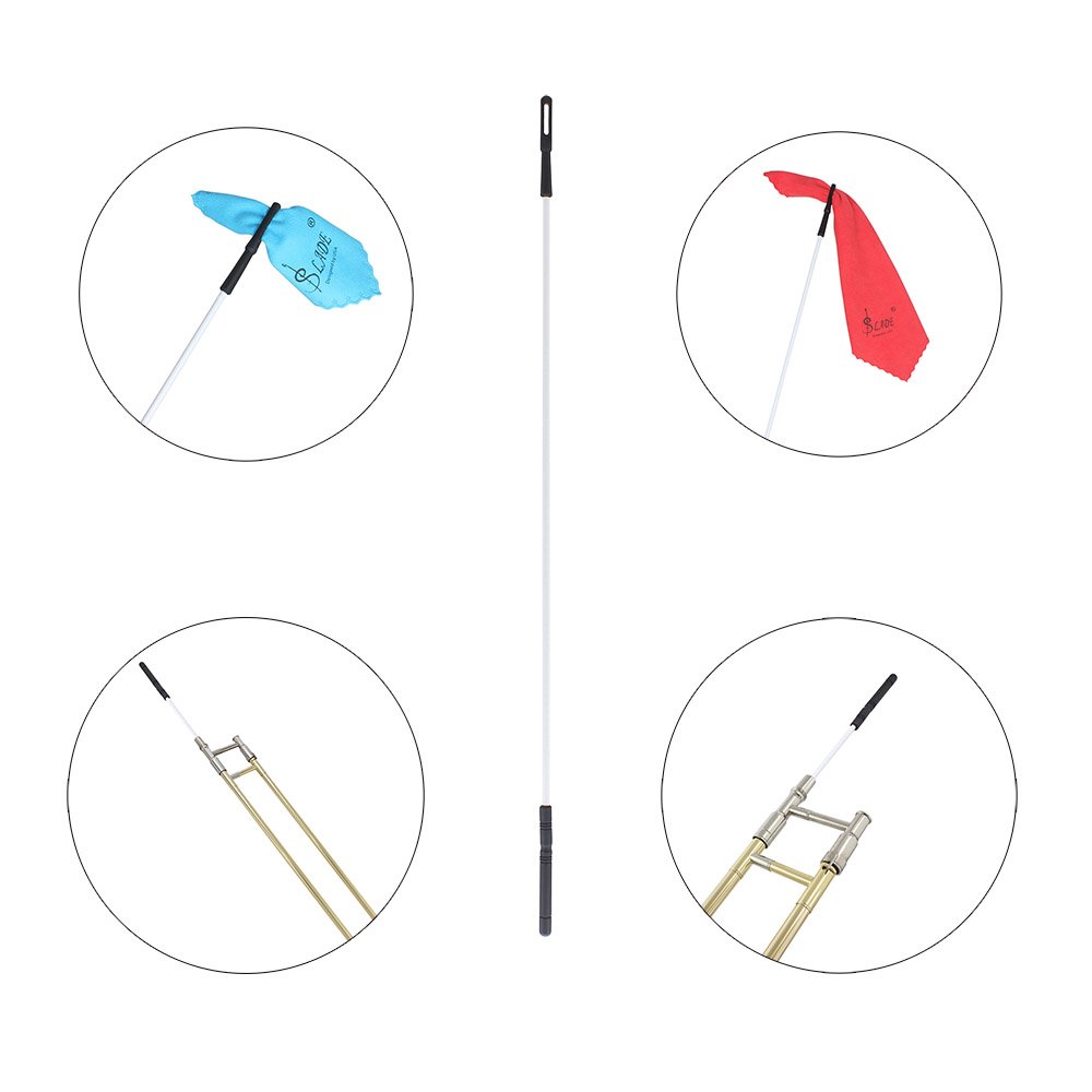 Tige de Nettoyage de Trombone Accessoire de Nettoyage avec Poignée en Plastique Tige en Acier 62.3 Cm Nécessaire pour le Trombone