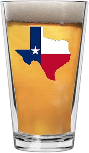 Rogue River Tactical Taza de cristal con la bandera del estado de Texas, 16 onzas, regalo para cualquier Texan TX