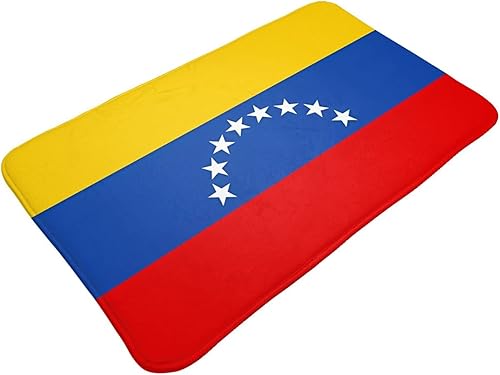 Miniatura 4 de Tapete de bienvenida con la bandera de Venezuela. # 20 x 31.5 pulgadas, alfombra de entrada para interiores y exteriores. Absorbente y