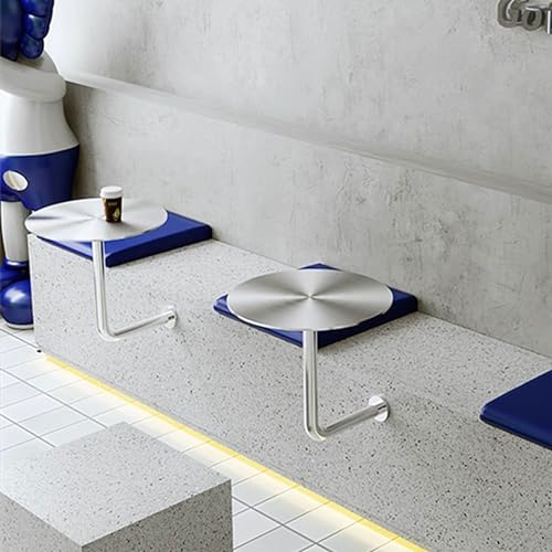 Table ronde murale en acier inoxydable, table de cuisine gain de place