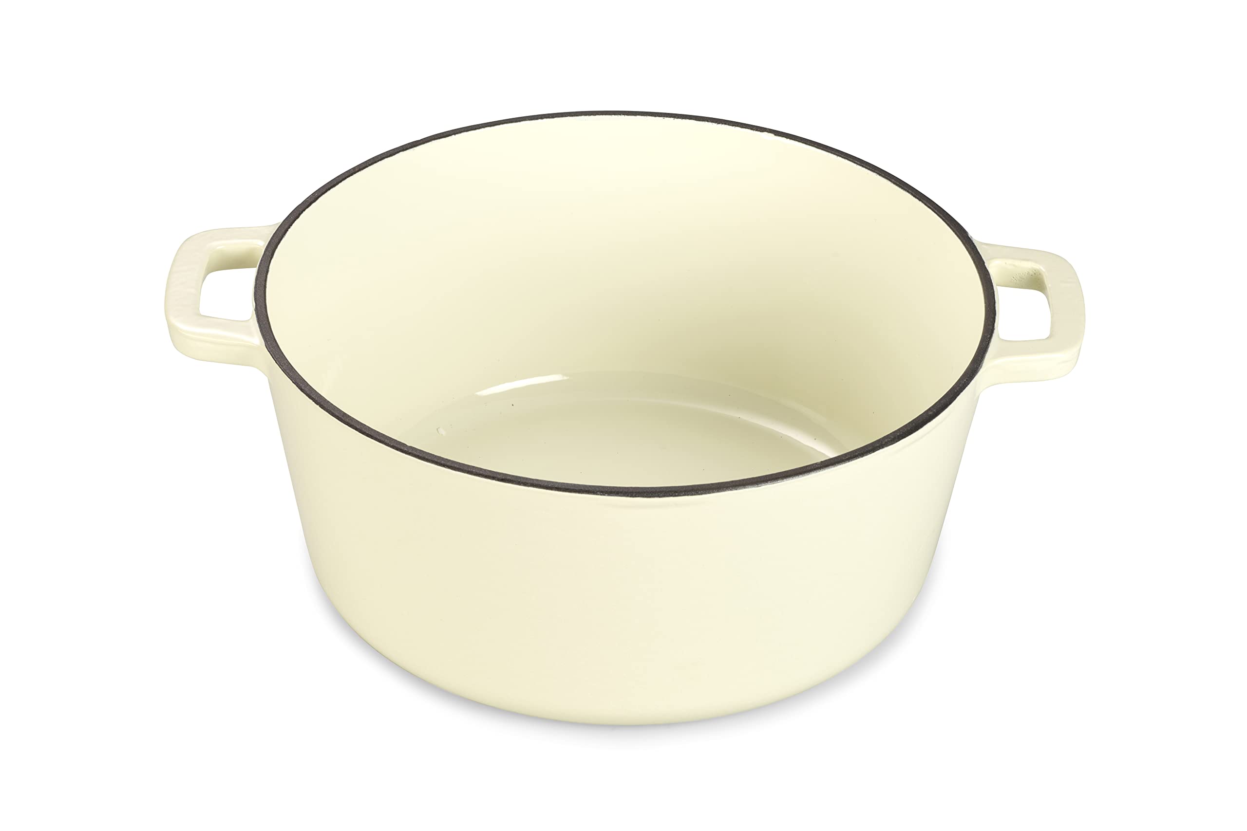 Echtwerk Schmortopf und Servierpfanne 2-in-1 Set, Gusseisen Bräter mit Deckel, Gusseisentopf mit Emaille-Beschichtung, Für Backöfen, Grill, BBQ und Induktion geeignet, Creme, 3,5 L, Ø 25,3 cm