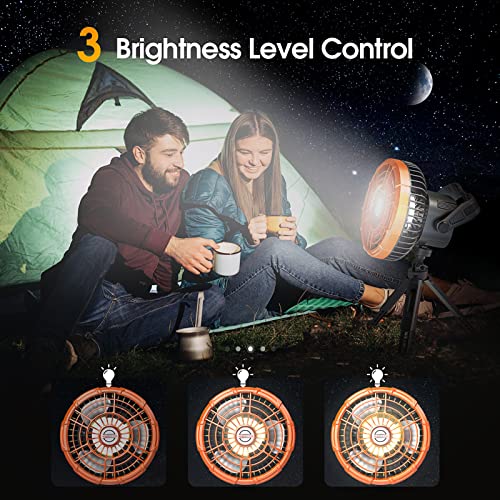 Camping-Fan-with-LED-Lantern-10400mAh-Rechargeable-Portable-Tent-Fan-with-Detachable-Tripod-Power-Bank-180Head-Rotation-Quiet-Motor-Perfect-Battery-Operated-USB-Fan-for-Picnic-Barbecue-Fishing