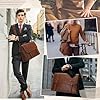 RAINSMORE Messenger Bag Leather Laptop Bag 17.3 Inch Vintage Briefcase for Men Waterproof Satchel Shoulder Bag for Work Office Business College Brown #5