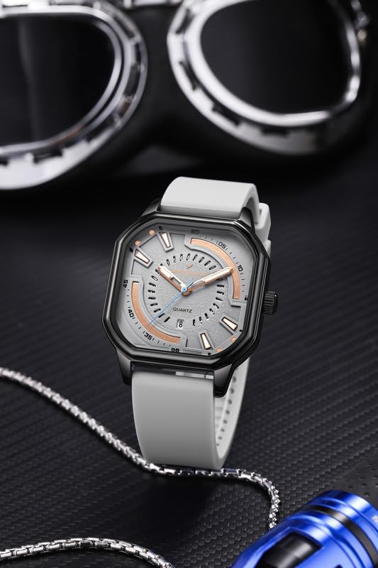 Image of Daniel Hechter Paris Rivoli Collection Modern Analog Watch for Men with Octagon Dial and Silicon Band-DHM1003