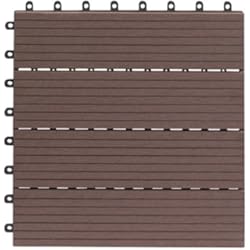 Revestimiento De Fachadas Pvc EVERFLOOR WPC 4600-1000-003 - Baldosas de patio perfil macizo color teca, 10 piezas, 30 x 30 cm (aprox. 0.9m2)