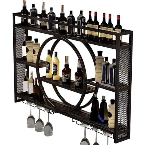 Casier à vin mural moderne rond en fer pour libérer de l'espace