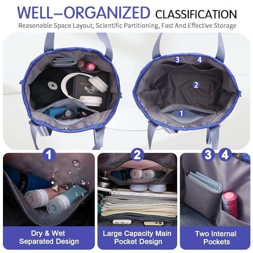 FIORETTO Womens Quilted Travel Tote Bag Duffle Bag with Trolley Sleeve4