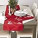 DII Embroidered Holiday Table Décor Collection Christmas Kitchen, Snowman Table Runner, 14x70, Red