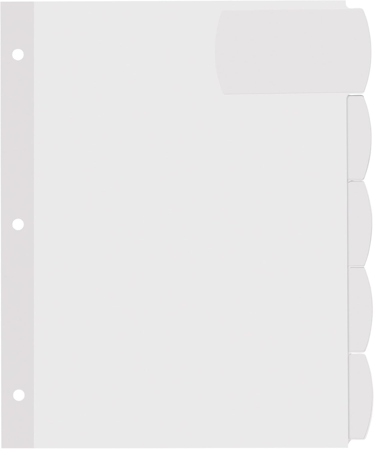 Avery Big Tab Printable Large White Label Dividers for 3 Ring Binders, 5 Tabs per Set, White, Great for Office Supplies, School Supplies, Organizing, and More (20 Sets of 14440)