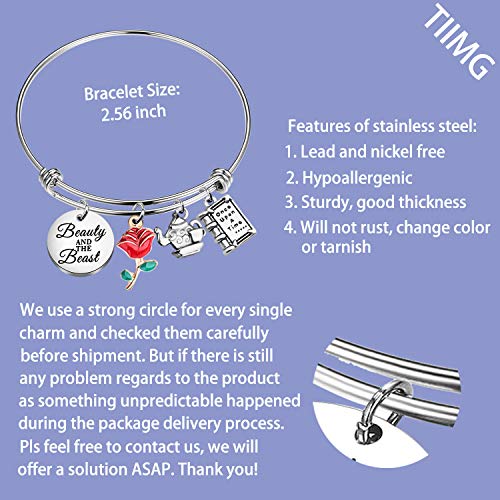 Red Rose Jewelry Bracelets For Girls Teens Gift For Best Friend (Beauty And The Beast) #TOP1