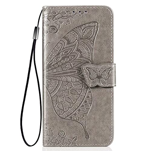 BAIDIYU Hülle für Xiaomi Poco M4 Pro 5G Handyhülle, Kartensteckplätze, Ständerfunktion, Luxus PU Leder Brieftasche Flip Folio Cover, Hülle für Xiaomi Poco M4 Pro 5G.(Grau)