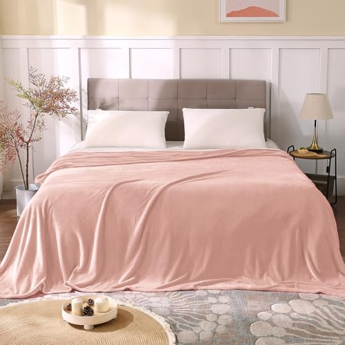 Image of BEDELITE Fleece Blanket Full Size Pink Morn Throw Blankets for Couch & Bed, Luxury Plush Cozy Fuzzy Blanket 84x90 inches, Super Soft Warm Lightweight Throw Blanket for Travel Camping