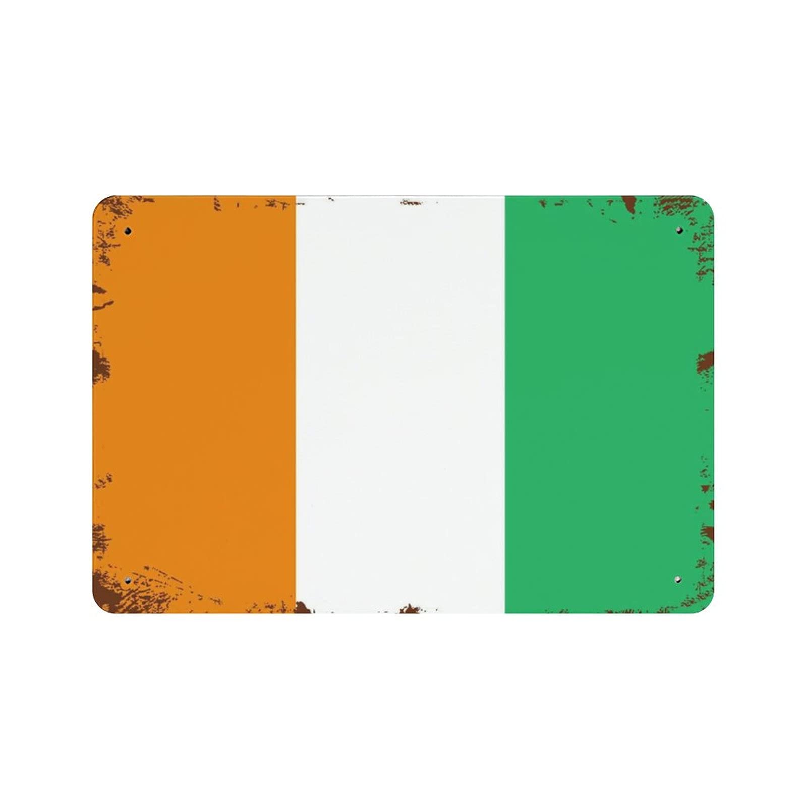Côte D'Ivoire Metal Wall Poster Tin Sign Vintage Dinner Room Restaurant Cafe Shop Decor 8x12in (20x30cm)