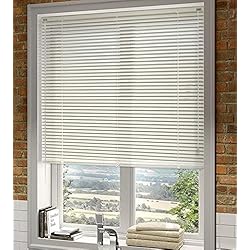 Estores Para Ventanas Sin Persianas Venecianas Aluminio 25mm. Color Marfil. Medidas 42cm x 60cm. Elija una Medida Superior aproximada y contactaremos para su Ajuste sin Cargo.