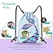 WERNNSAI Blue Mermaid Drawstring Backpack - 14” × 18” Reversible Sequins Backpack for Girls Birthday Xmas Gift Waterproof Dance Bags School Travel Gym Yoga Outdoor Sack Bags