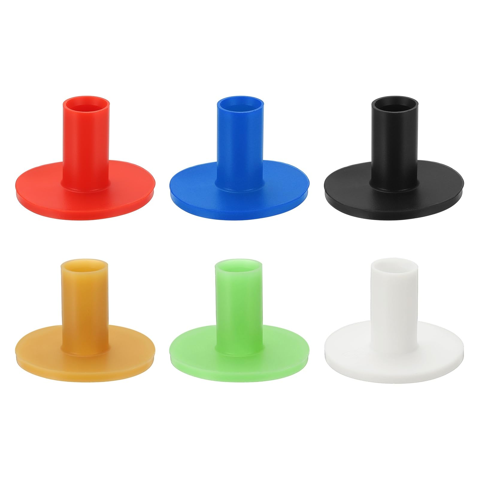 YELARXI Rubber Golf Practice Tee, Driving Tee 1.4 Inch & 6 Pack & Rubber & 6 Colors-Fitting for (Indoor/Outdoor/Golf Hitting Mats/Courses/Backyards/Lawns) — image 1