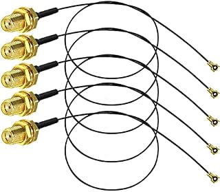 TUOLNK SMA Female to U.fl IPX Coaxial Cable SMA Female Jack Bulkhead to IPEX UFL MHF4 RF Pigtail WiFi Antenna Extension Cable 0.81mm IPX SMA Pigtail Coax Cable 12inch(30cm) 5 Pack